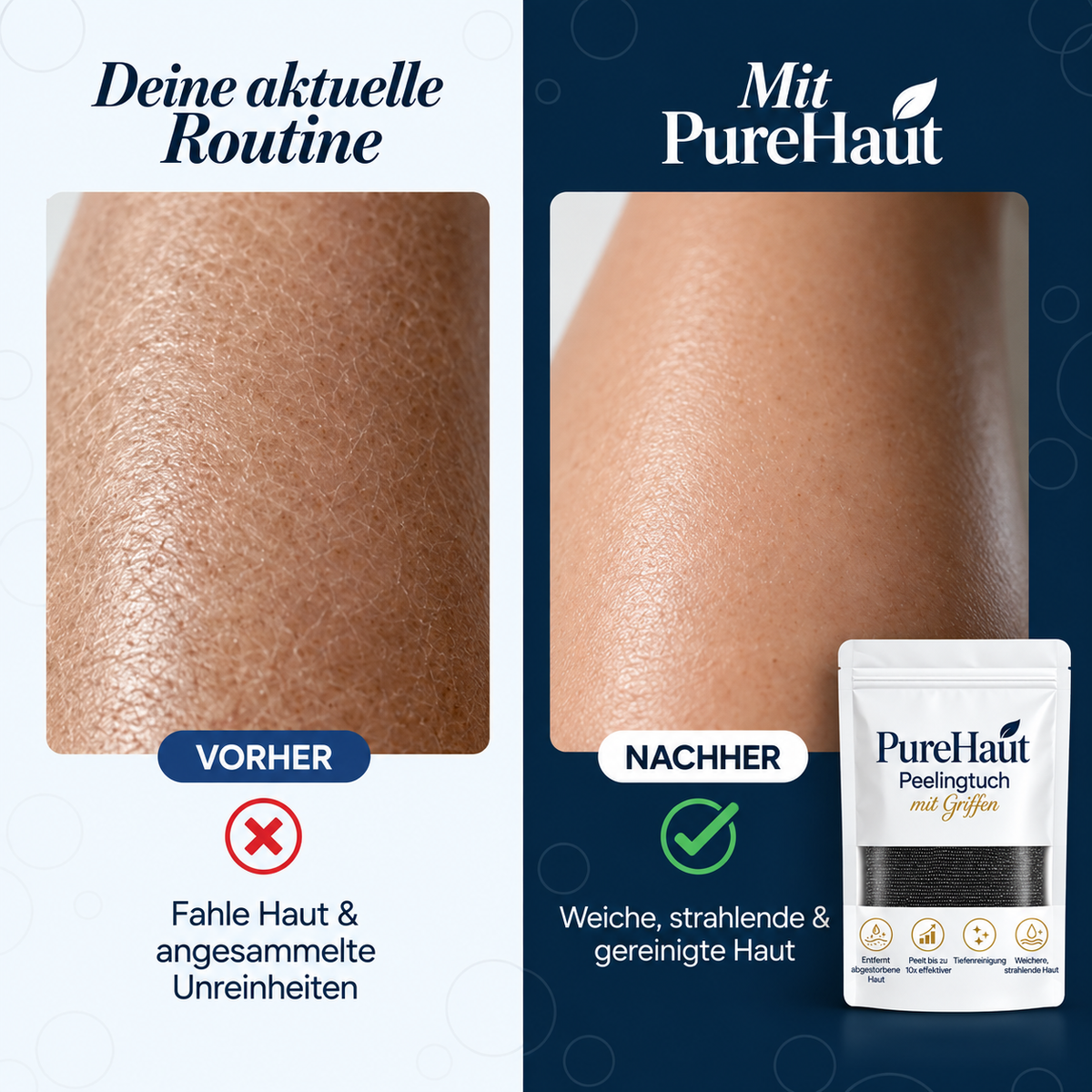 PureHaut Peeling-Duschtuch