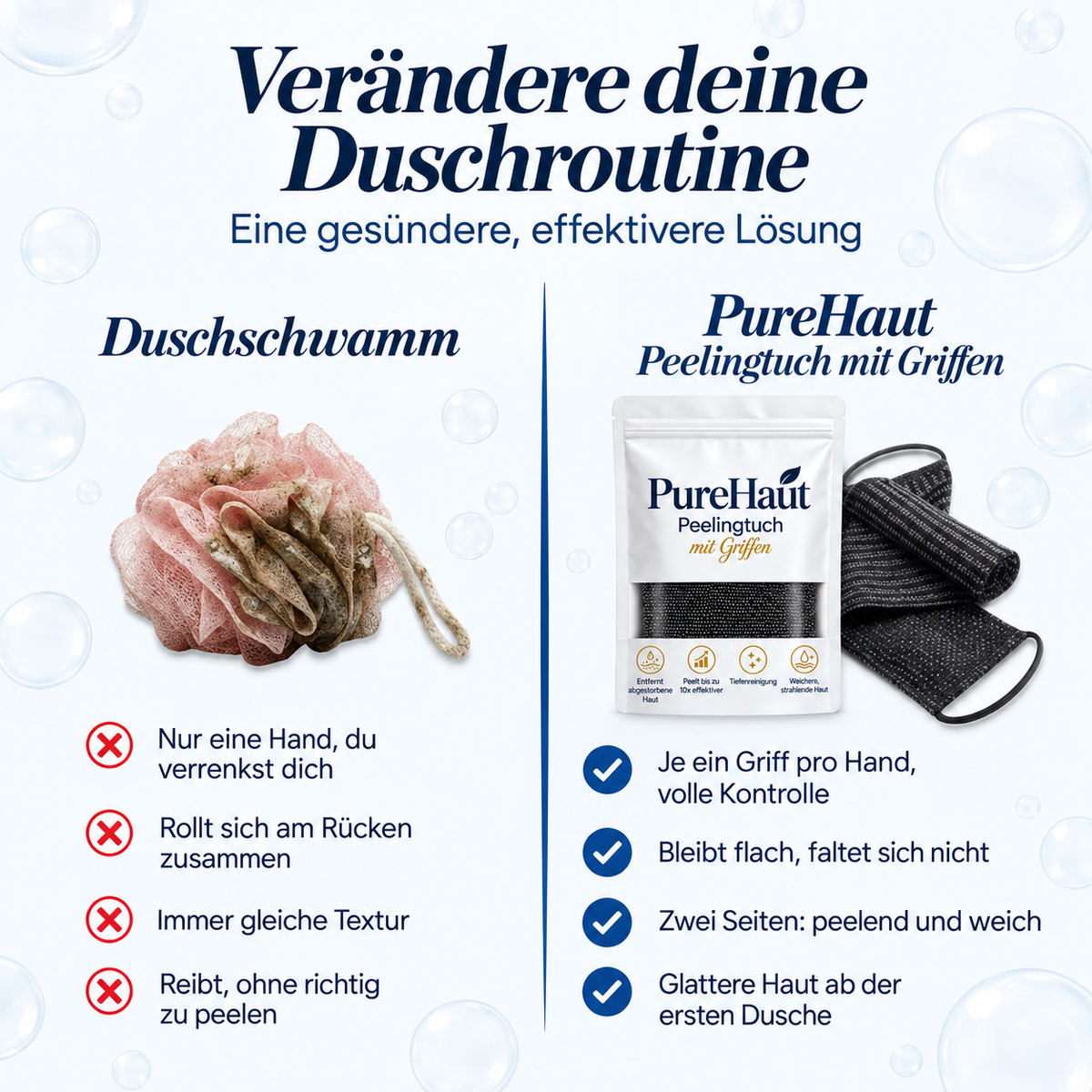 PureHaut Peeling-Duschtuch